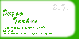 dezso terhes business card